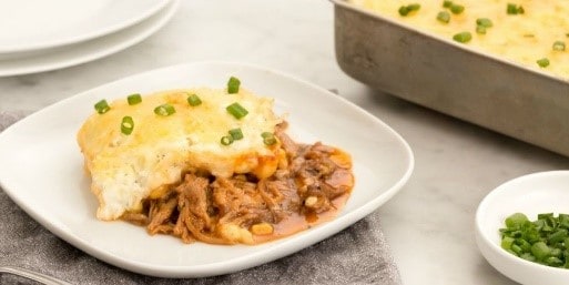 Need some easy recipes for dinner? This pulled pork shepherd's pie is a fun twist on a classic dish. My kids loved it! 