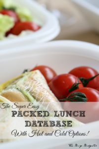 The super easy packed lunch database with hot and cold options.